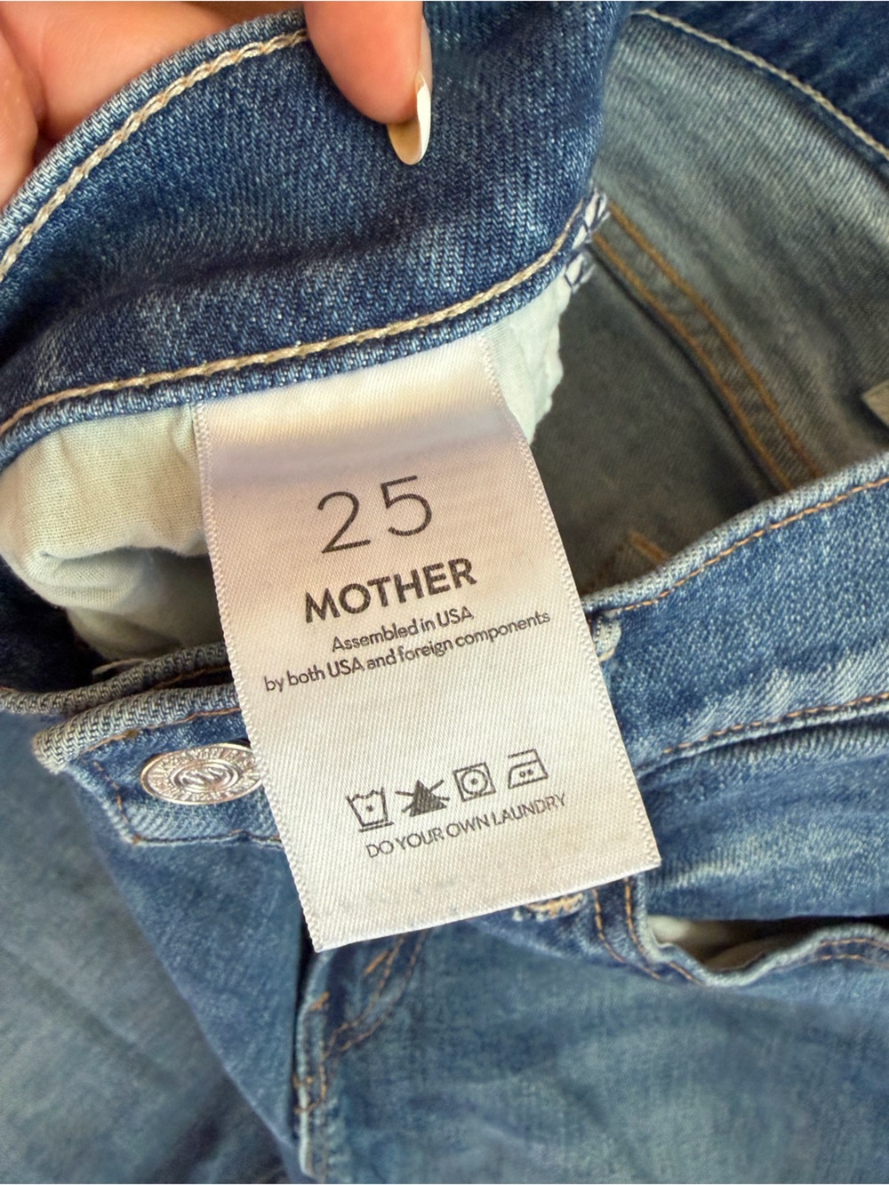 MOTHER Light Blue Denim Jeans - Size 25 - Picture 3 of 5